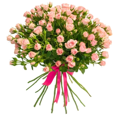Букет «Нежные объятия» – романтика розовых кустовых роз Красноярск Красноярский край