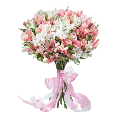 «Воздушная нежность»  букет из розовых альстромерий Красноярск Красноярский край
