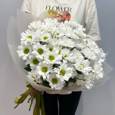 Букет «Летнее настроение» – свежесть белых хризантем Красноярск Красноярский край